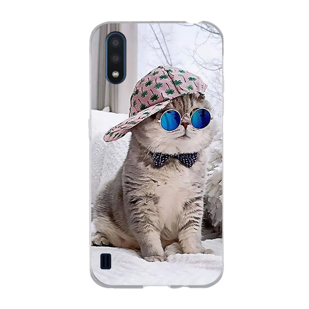 

Case For Samsung Galaxy A01 A10 A20e A20s A3 A20 A30 Cover Silicone Soft For Samsung A01 A20 E S Case Cute Animal Flower Cat Bag