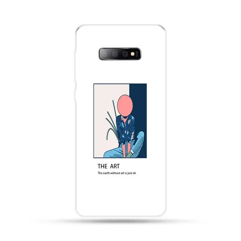 

Fashion oil painting clear Phone Case For Samsung Galaxy S5 S6 S7 S8 S9 S10 S10e S20 edge plus lite cover funda coque