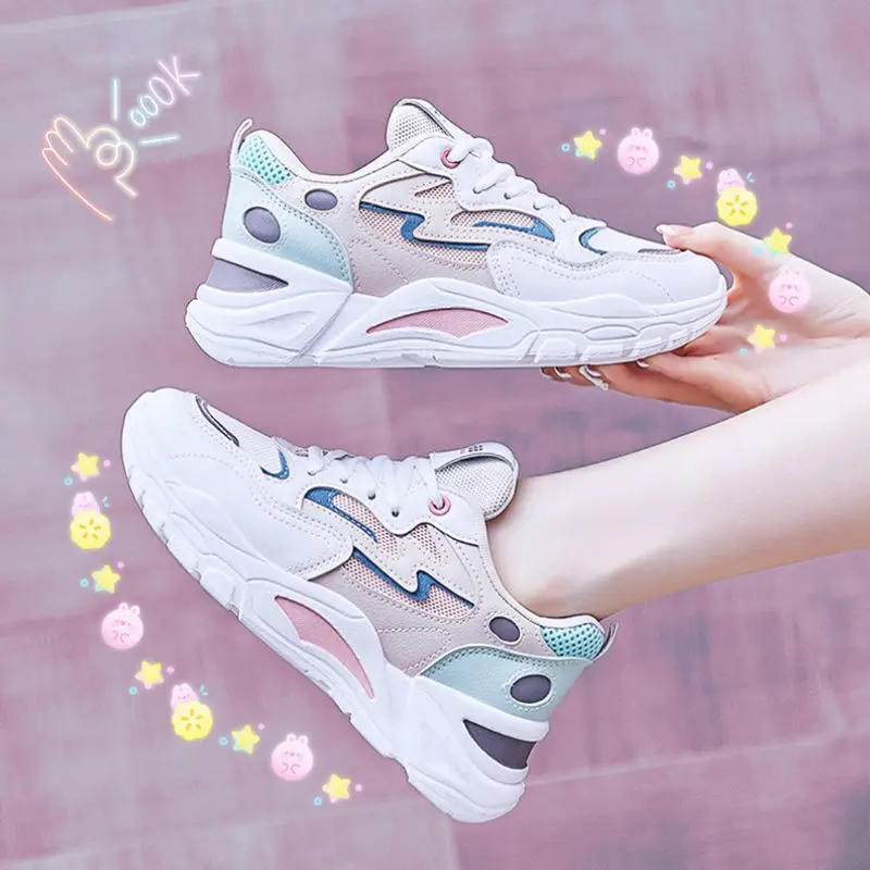 

Oraqwlj New Platform Sports Sneakers Fashion Women's Shoes All-match Chunky White Sneaker Vulcanized Walking Casual Tenis Shoes