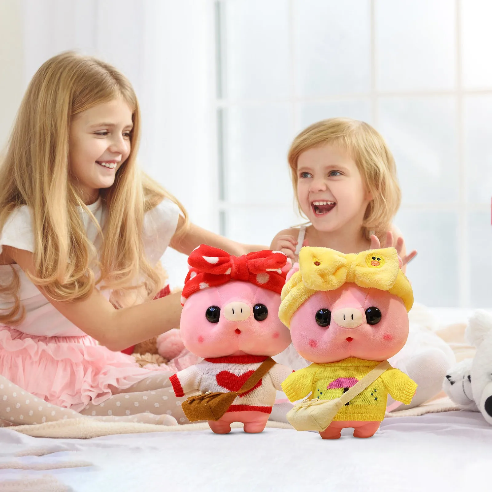 

Creatively transform into pigg y doll and dress up a pig plush toy small doll Cushion Sofa Pillow Gift Xmas Gift Party Decor#50