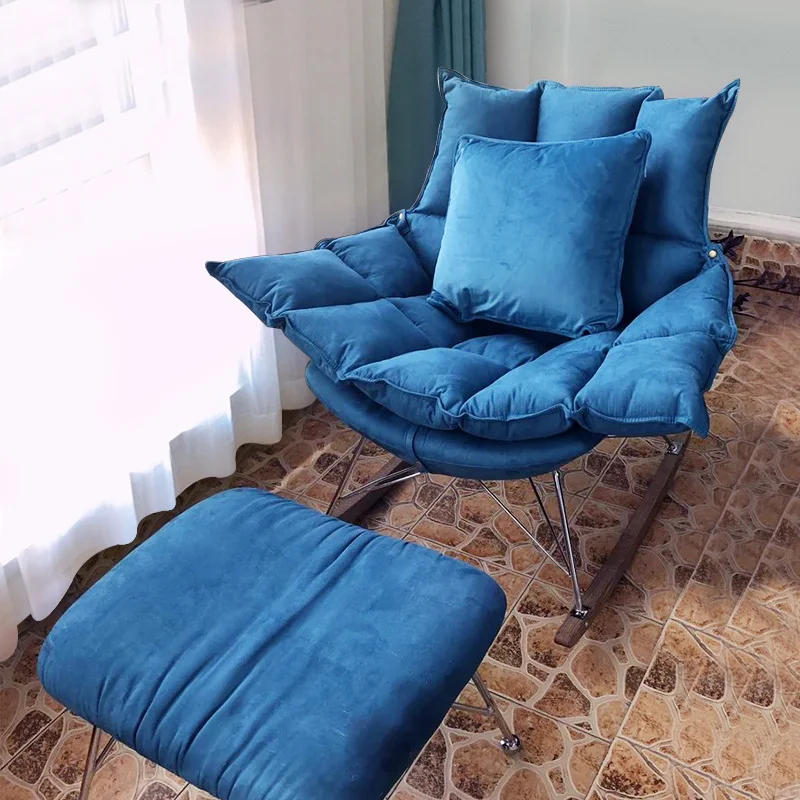 Кресло качалка в скандинавском стиле Одноместный стул для балкона современное