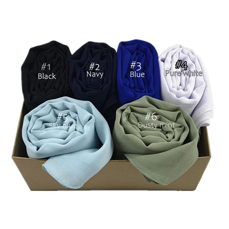 Новый HI Q чистый мини шарф из шифона однотонная шаль для женщин хиджаб бандана 18