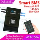 Плата защиты аккумулятора активного баланса Dykbcells Smart 14S  24S 100A, плата Bluetooth APP BMS 16S 17S 20S Lifepo4 Li-Ion LTO 48V 60V