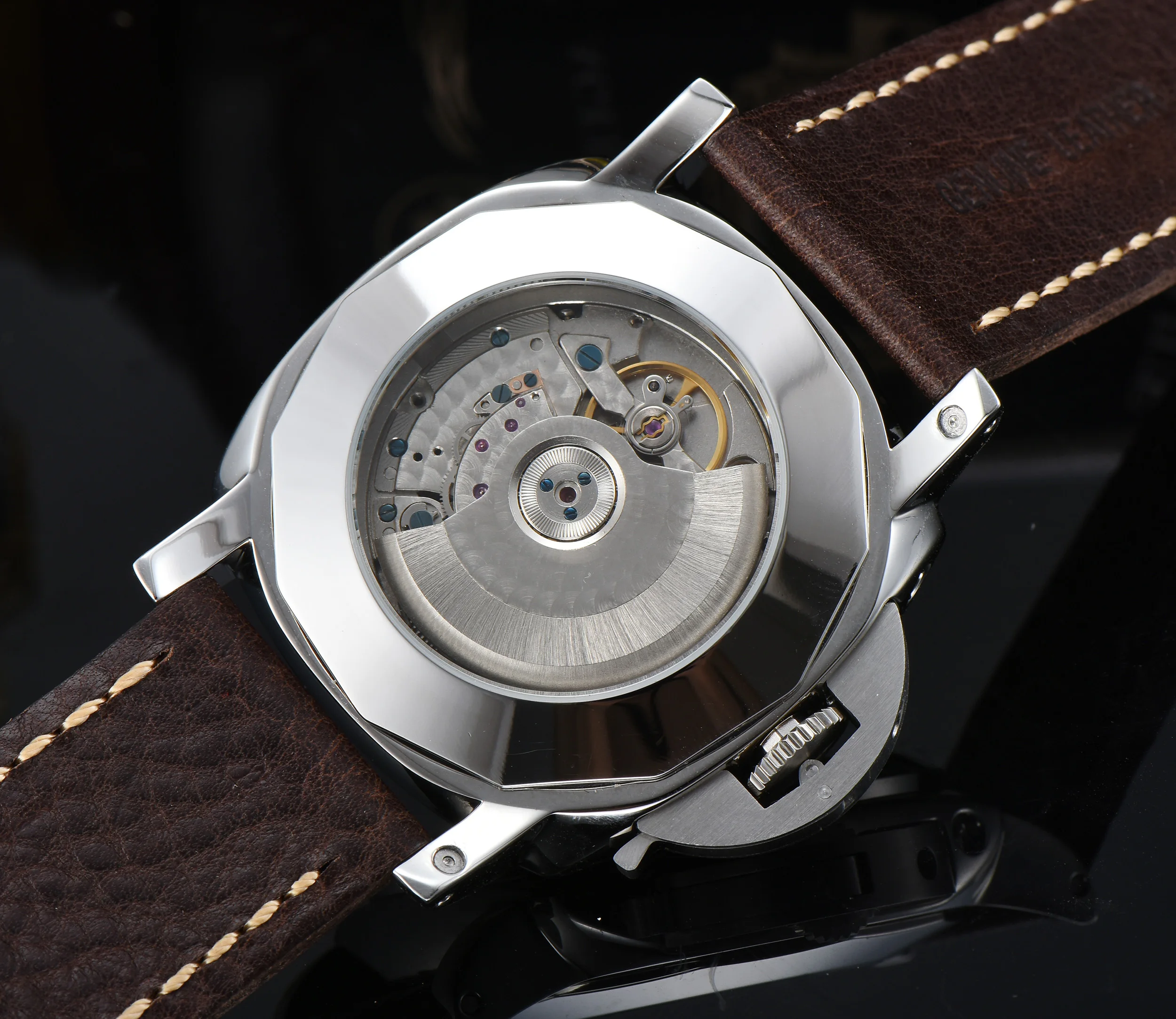 47 мм GMT часы механический автоматический механизм 316L нержавеющая сталь PVD