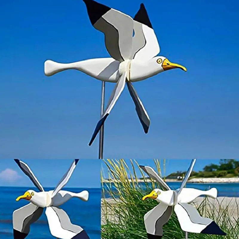 Molino de viento serie Asuka Whirligig, molino de gaviota, regalo de Navidad, adorno de decoraci&oacute;n creativo para jard&iacute;n, env&iacute;o directo-0