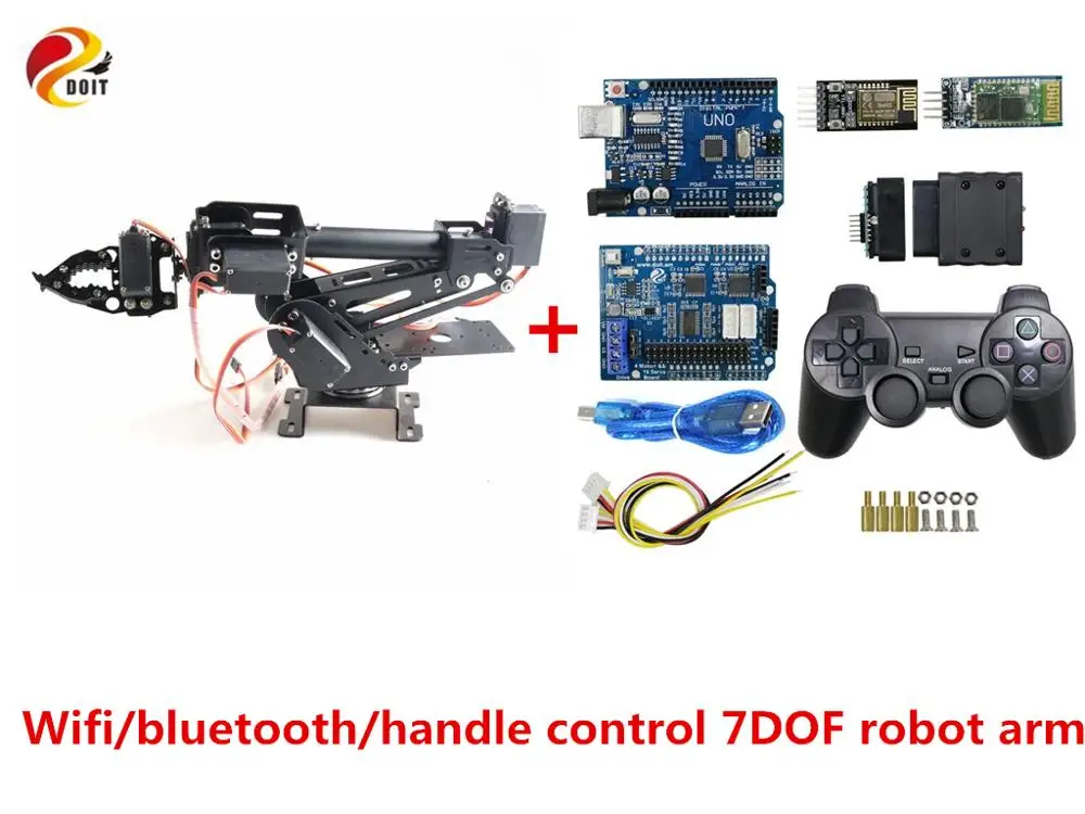 SZDOIT Wifi/Bluetooth/ручка управления полностью Металлическая 7 осевая рука робота с