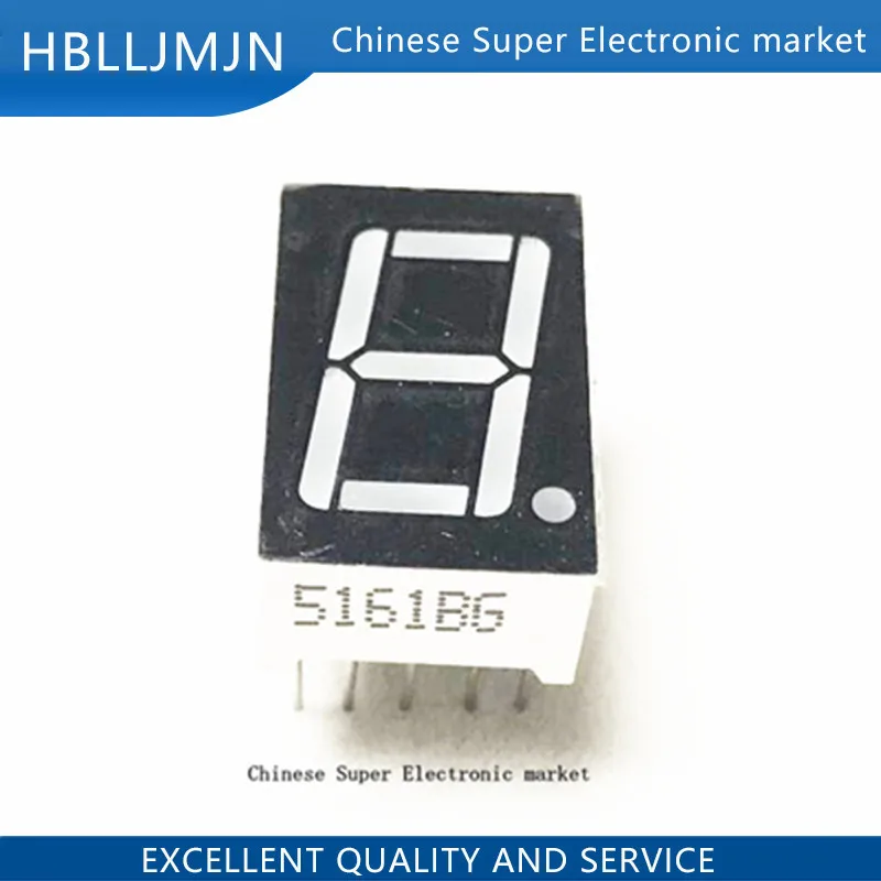 100 шт LD 5161BG 1 значный 0 56 &quotЗеленый 7 сегментный светодиодный дисплей общий анод DIP