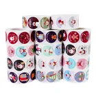 500 шт., самоклеящиеся наклейки на Рождество, 2,5 см