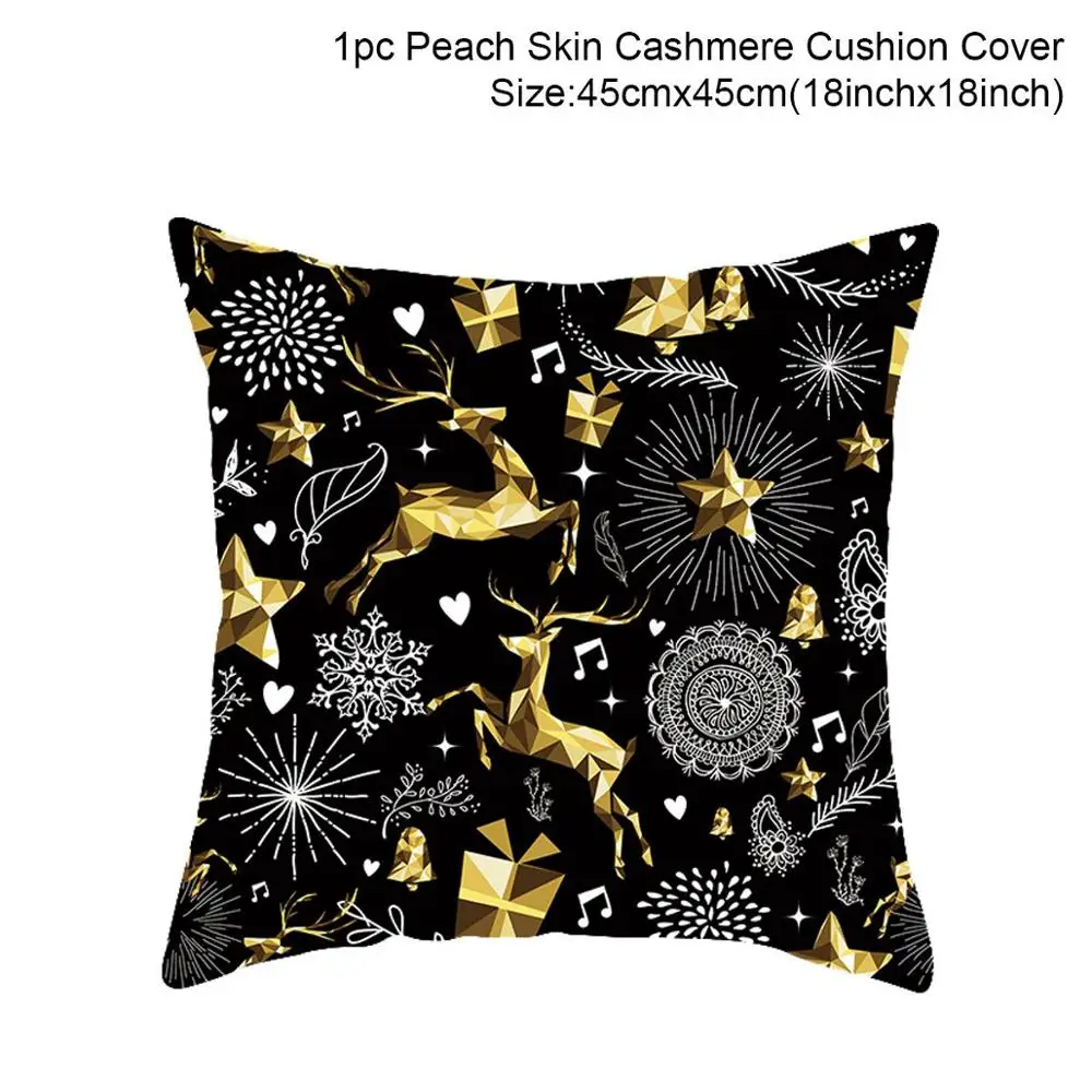 Cushion cover 20 Navidad Рождественский чехол для подушки с рождественским декором для дома рождественские украшения олень Санта Клаус счастливый год - Цвет: Cushion cover 20