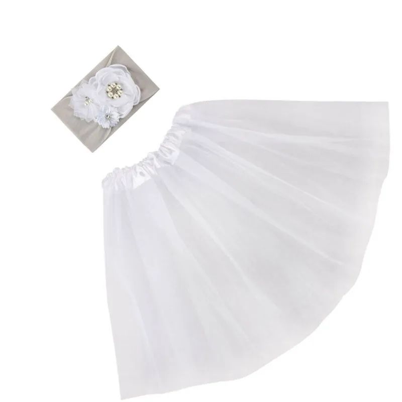 2020 г. Новая Детская повязка на голову + юбка пачка наряд для фотосессии маленьких