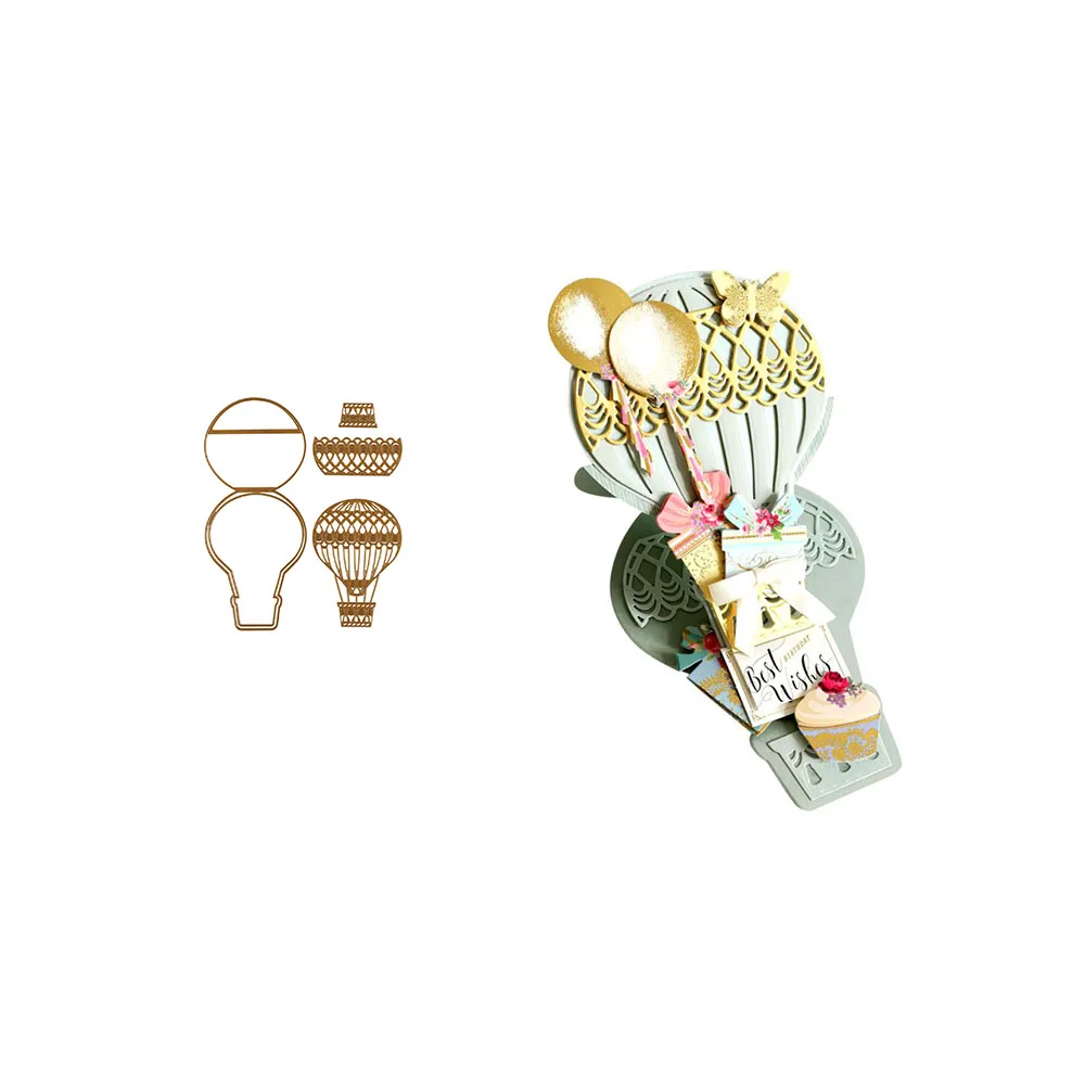 

New Hot Air Balloon Easel Metal Cutting Dies for Diy Scrapbooking Crafts Mould Maker Photo Album Template Handmade Decoration