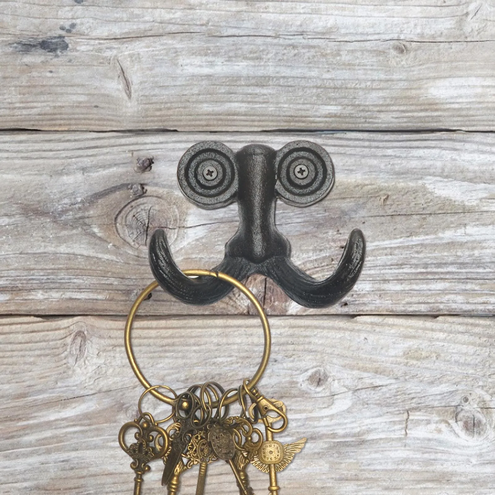 

Creative Beard Shape Hook Cast Iron Hook Exquisite Carved Patterns Innovative Coat Hanger For Hanging Small Gardening Tool