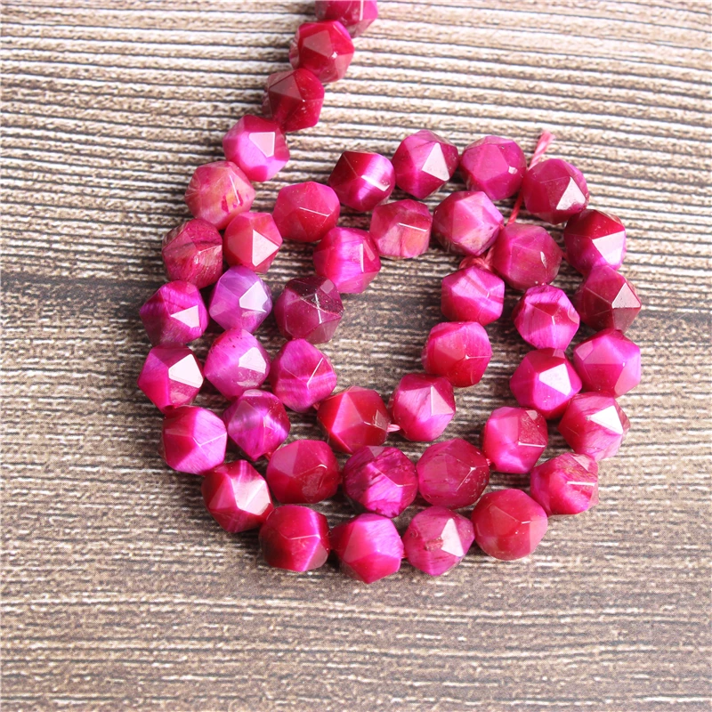 

Lanli 8mm naturally carves small flat Rose red tiger eye stone loose beads for jewelry DIY stone bracelets and necklaces