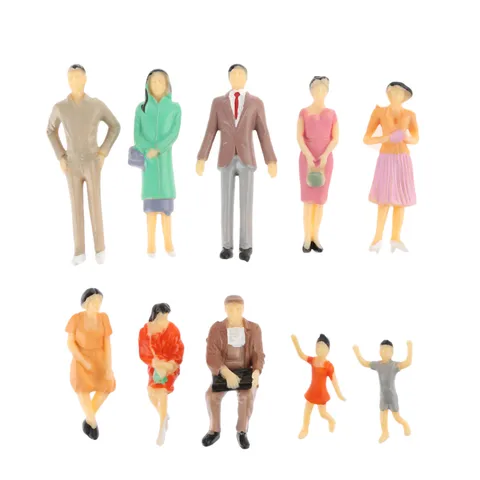 Миниатюрные фигурки людей 1:30, пластик, 10 шт.