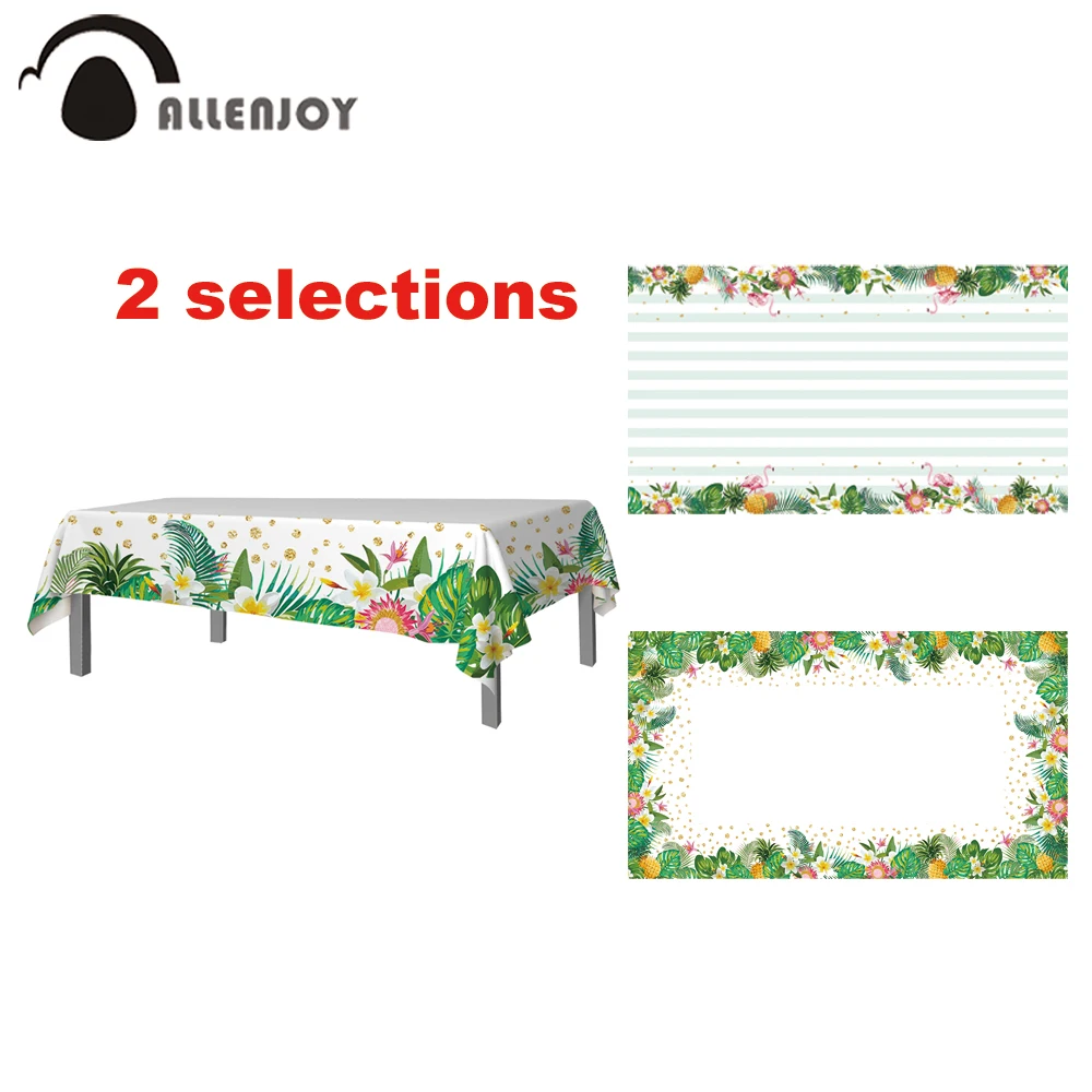 Allenjoy весенние Чехлы для стола цветы тропические листья точки полосы Фламинго