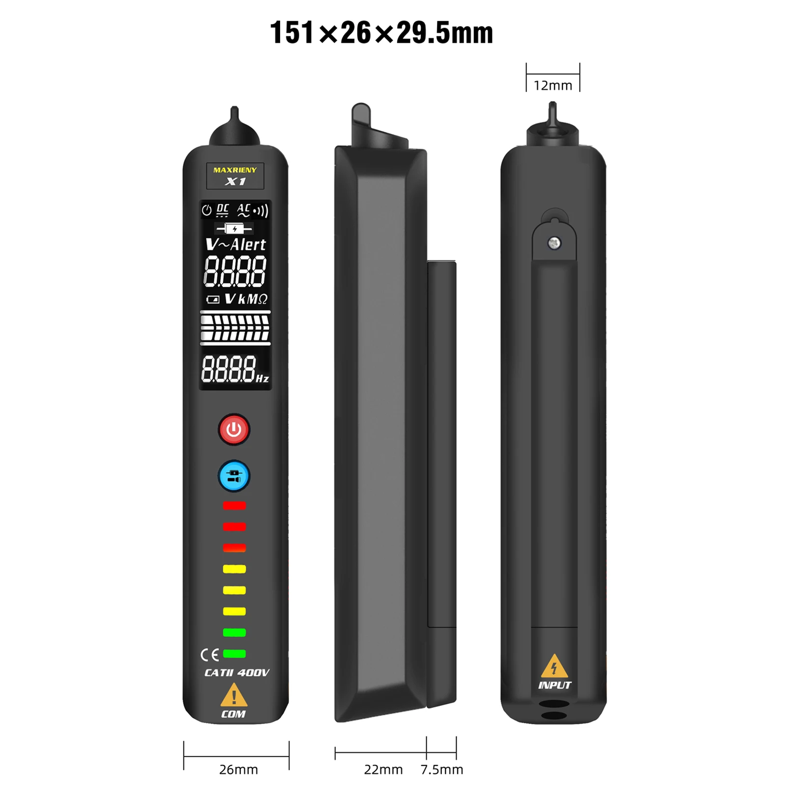 Двухрежимный детектор напряжения с ЖК-дисплеем мультиметр тестер светодиодный