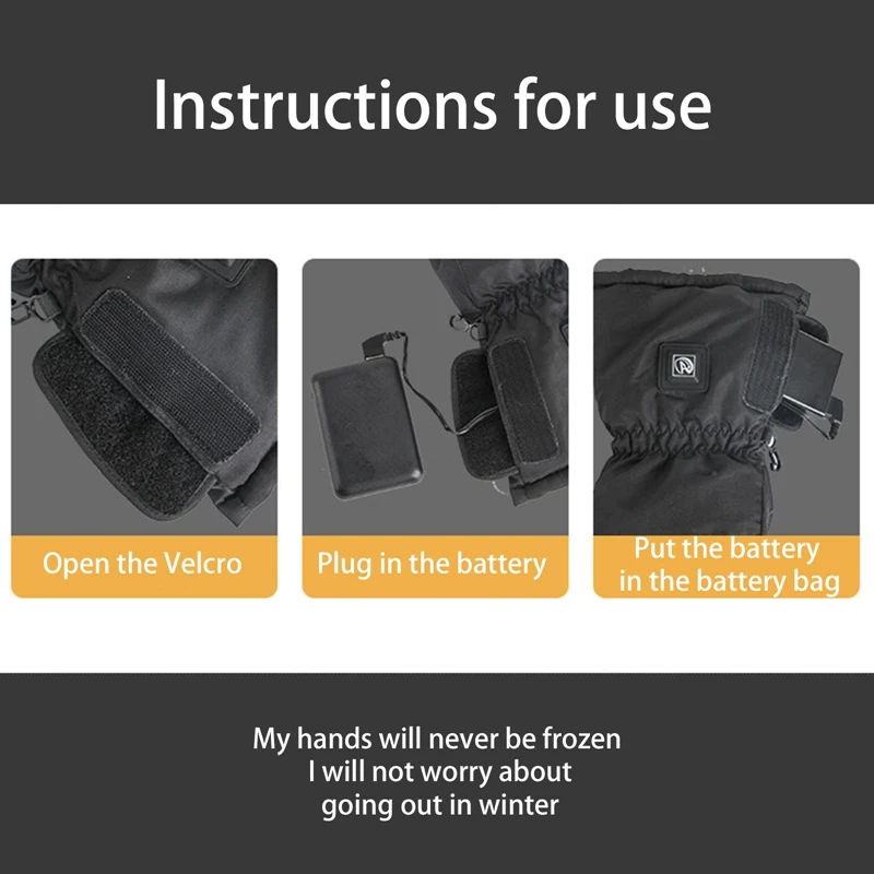 

Winter Electric Heated Gloves Windproof Cycling Sports Warm Heating Thermal Battery Operated Skiing Glove Unisex Touch Screen