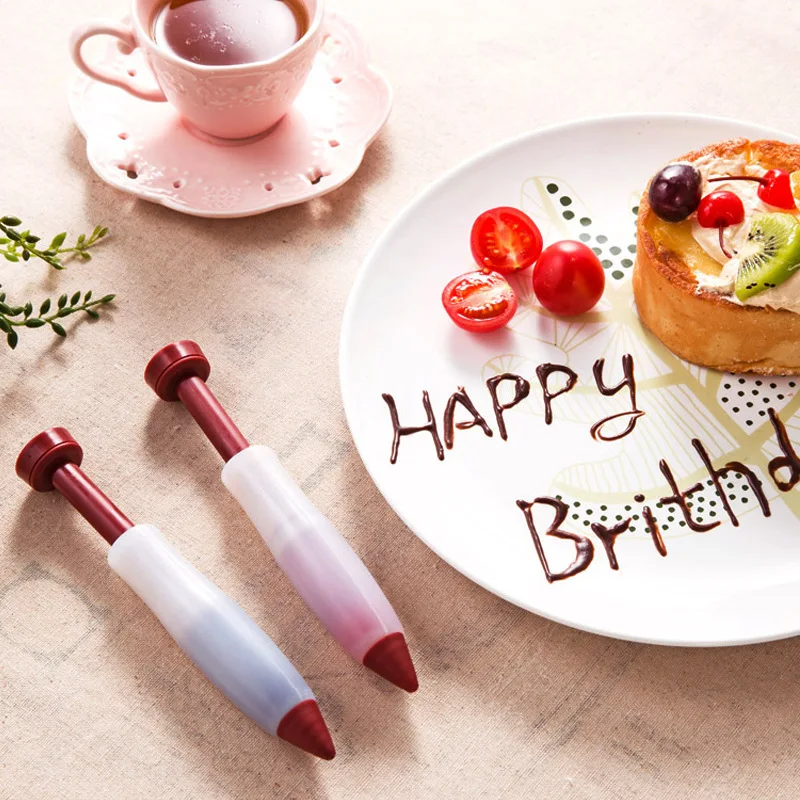 1 шт. ручка для письма с едой шприц украшения кондитерского крема шоколада