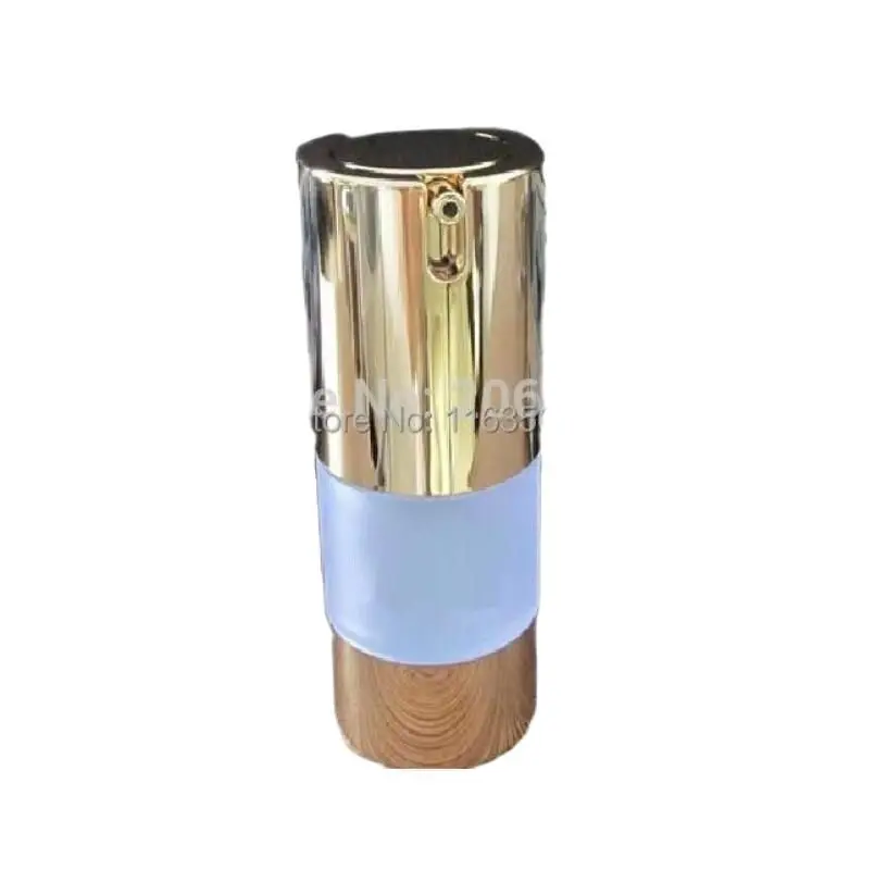 15ml frosted airless bottle with UV gold pump and gold bottom can be used for cosmetic package