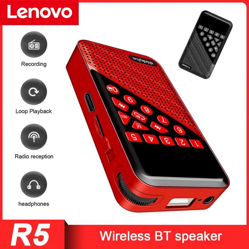 

Оригинальный Портативный радиопередатчик Lenovo, винтажный USB Перезаряжаемый цифровой FM-приемник, ручной динамик, MP3-плеер, черный