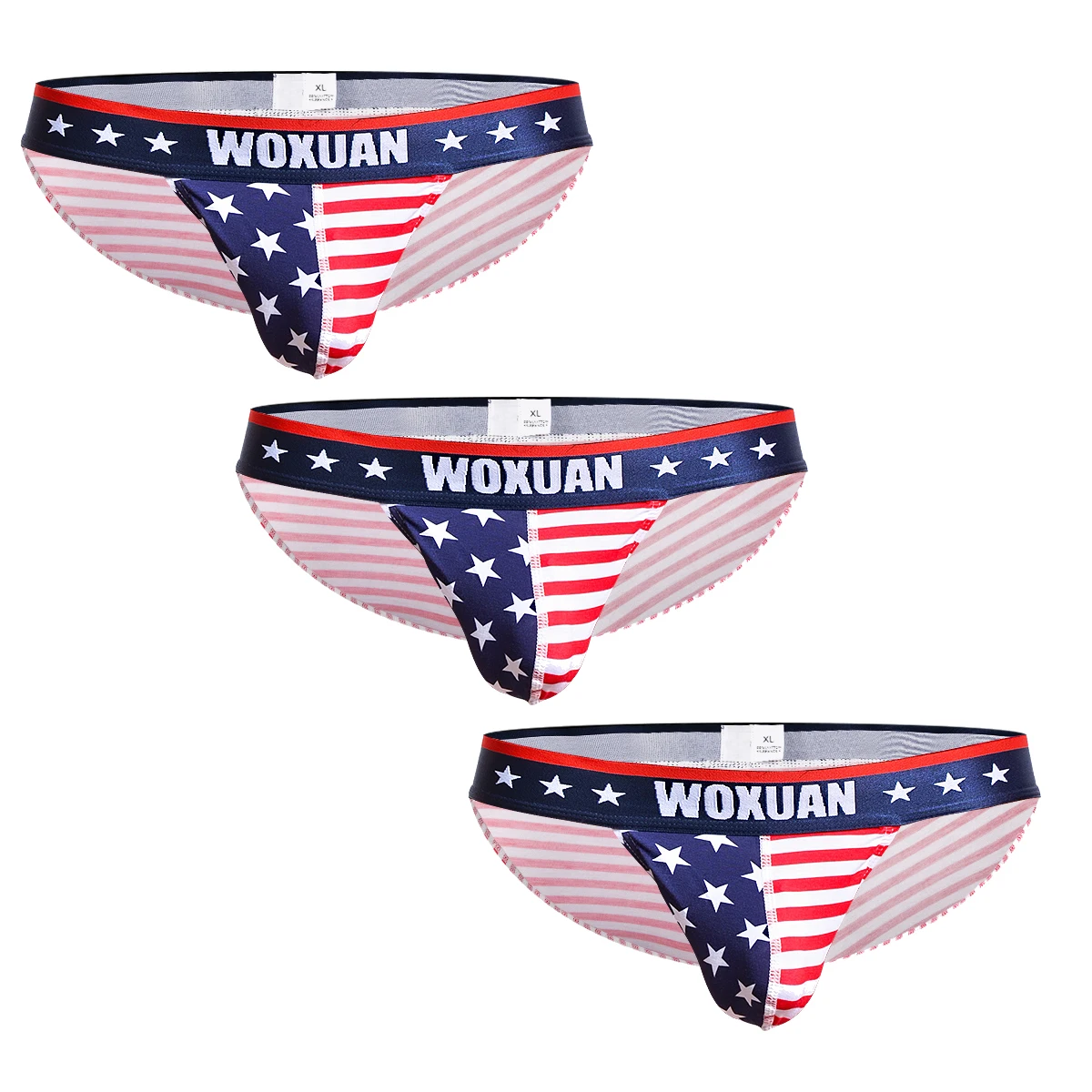 

3 шт., мужские хлопковые трусы с низкой посадкой