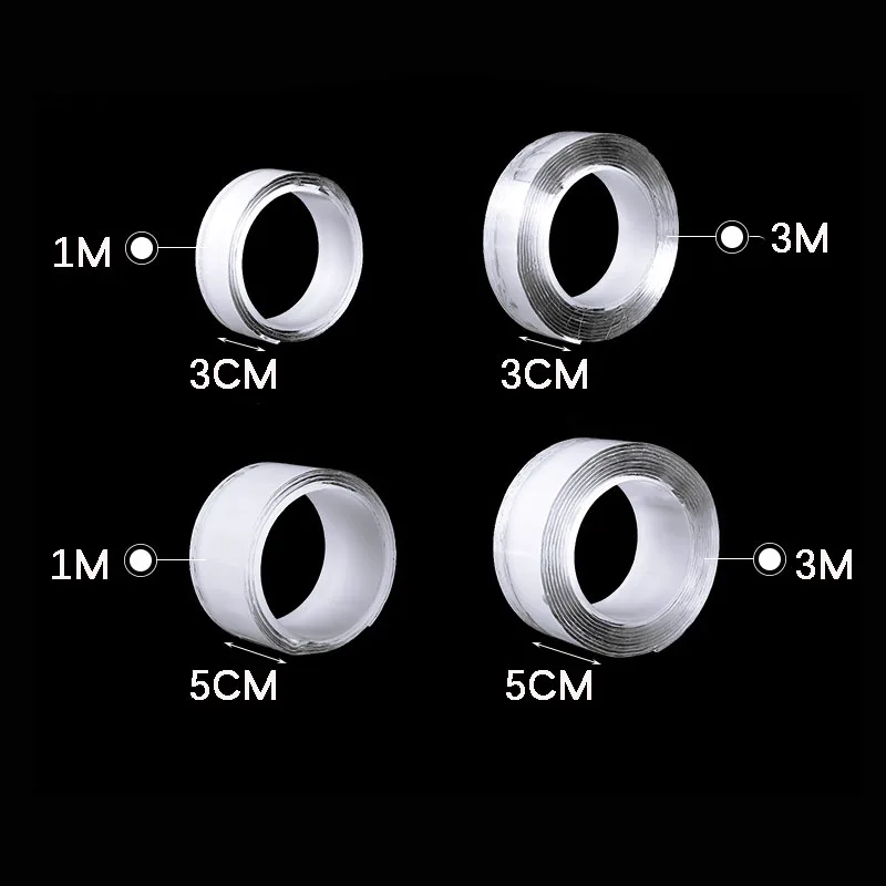 1/3/5 м бесследная Волшебная двухсторонняя лента Клейкая Прозрачная Съемная