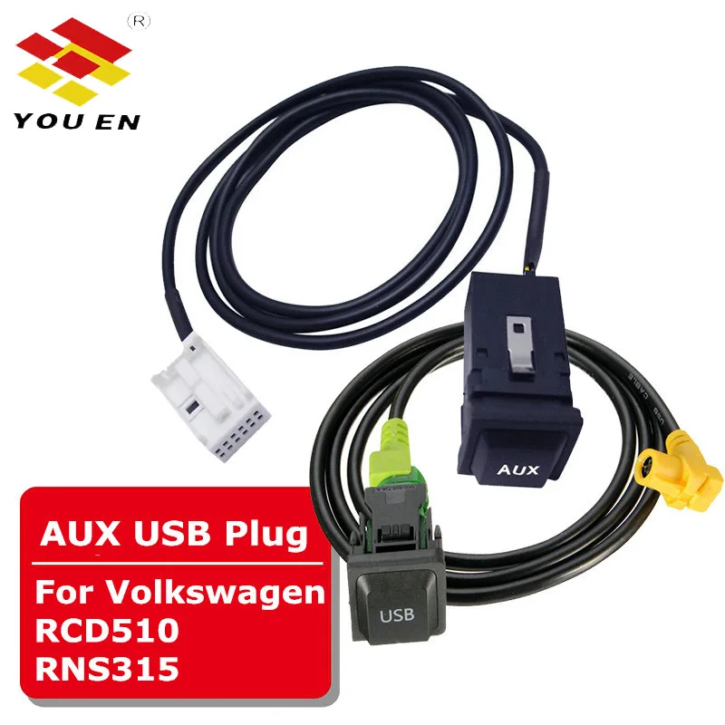 

YOUEN Car Audio Video RCD510 RNS315 Aux USB Cable Adapter Switch Plug Case for Volkswagen Golf 6 Passat B6 B7 CC Touran POLO