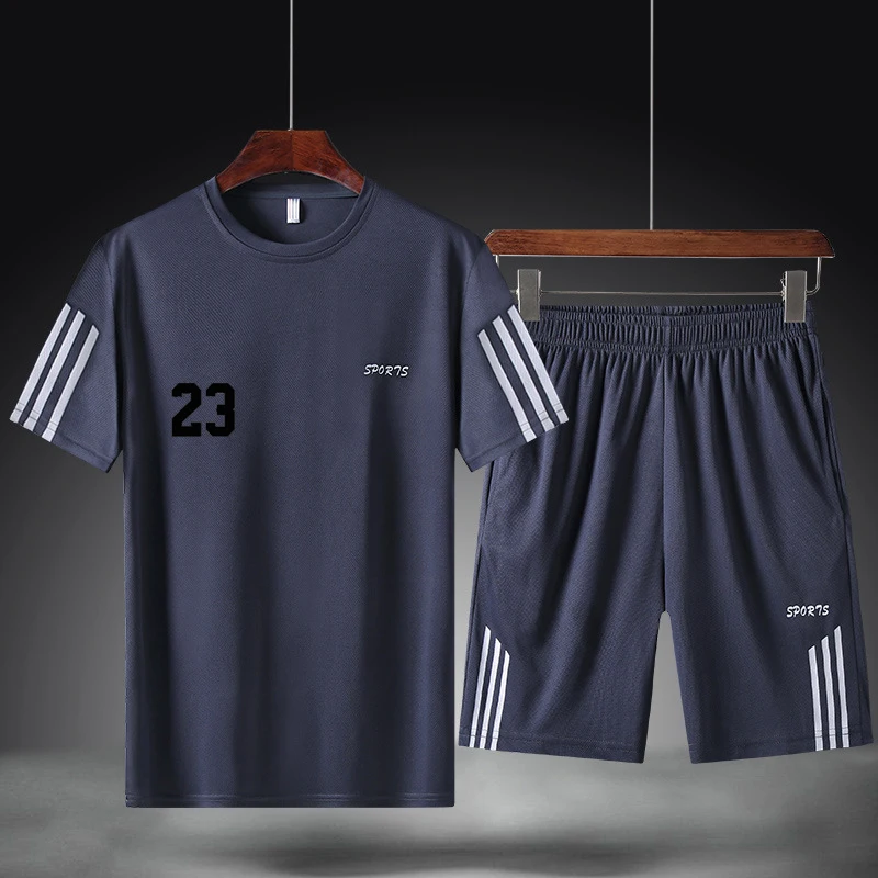 

Summer Sportswear Men Sets Running Sport Tracksuit New Man Brand Men Clothing T-Shirt Shorts Confortable Men Casual Sets Jogging