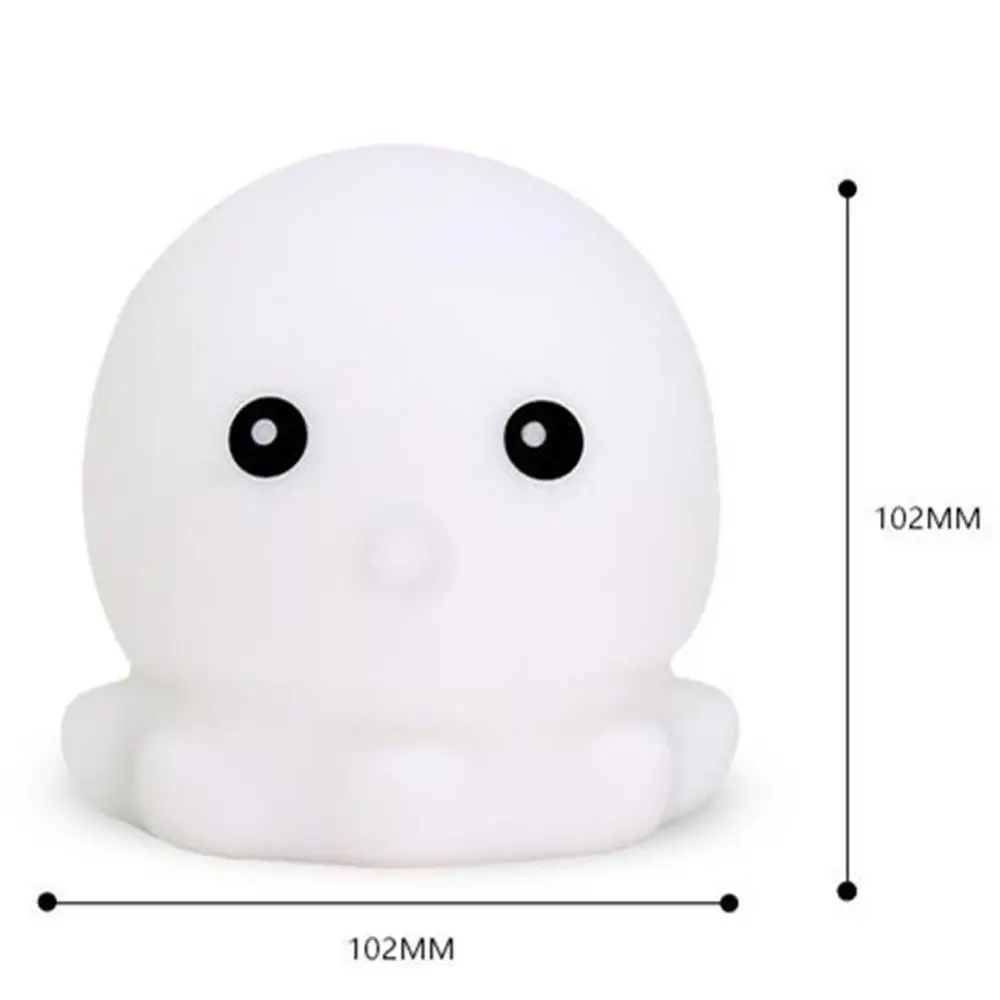 Светодиодный ночсветильник в виде осьминога из силикона и АБС пластика сменная