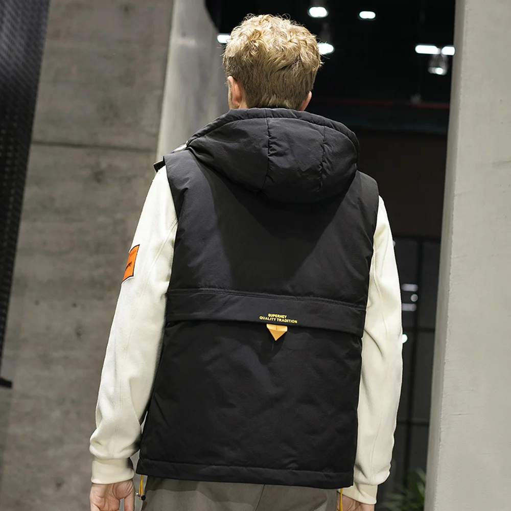 Covrlge Winter New Style Hooded Men's Sleeveless Down Jacket Men 80 Velvet/down Jacket Two-piece Vest Men Warm Down Coat MWY029