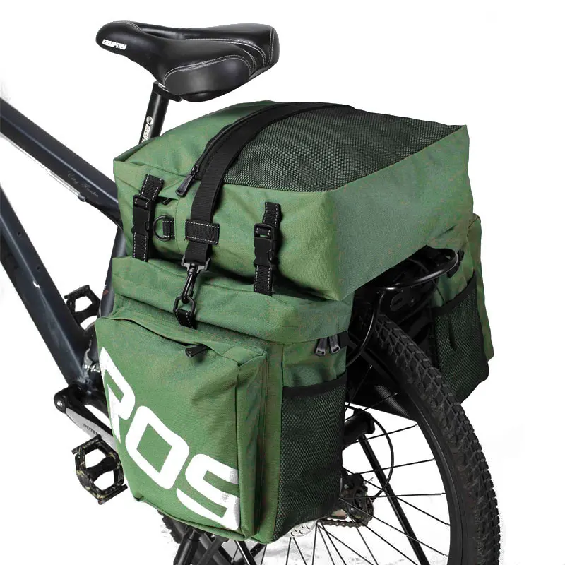 Sahoo 3 In 1 Bicycle 37L MTB Road Bike Bag Luggage Carrier Pannier Rear Trunk Rack Bags Light Reflective Optional Rain Cover