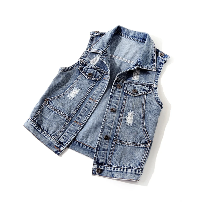 2021 летние винтажные тертые сине размера плюс тонкий джинсовый жилет для женщин с