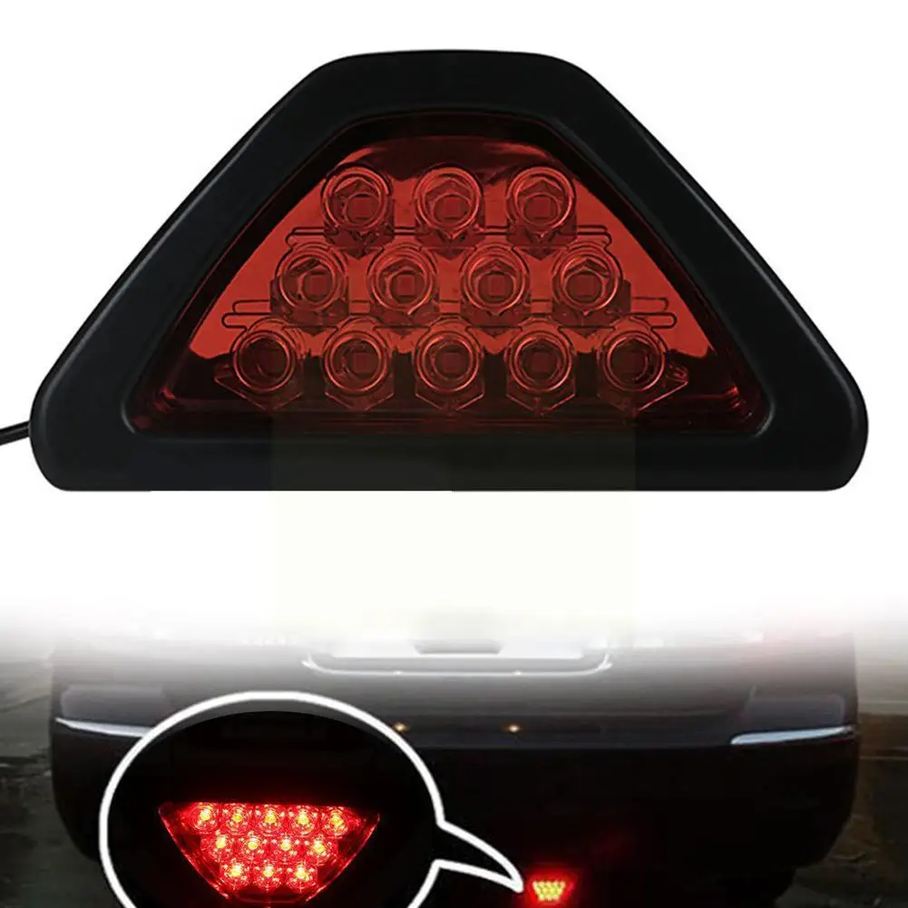 

Red 12 LED Rear Tail Stop Fog Triangular Car Brake LED Lamp Stop Motor Light Rear Car Tail Safety Ship Free Light W5J5