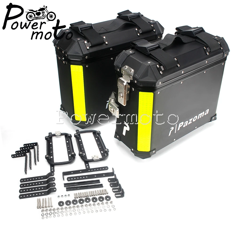 للبيع الألومنيوم دراجة نارية مقاوم للماء الإفراج السريع ث/جبل أطقم الخلفية الأمتعة حقيبة التخزين الجانب العلوي صندوق صندوق لسيارات BMW سكوتر دراجة ...
