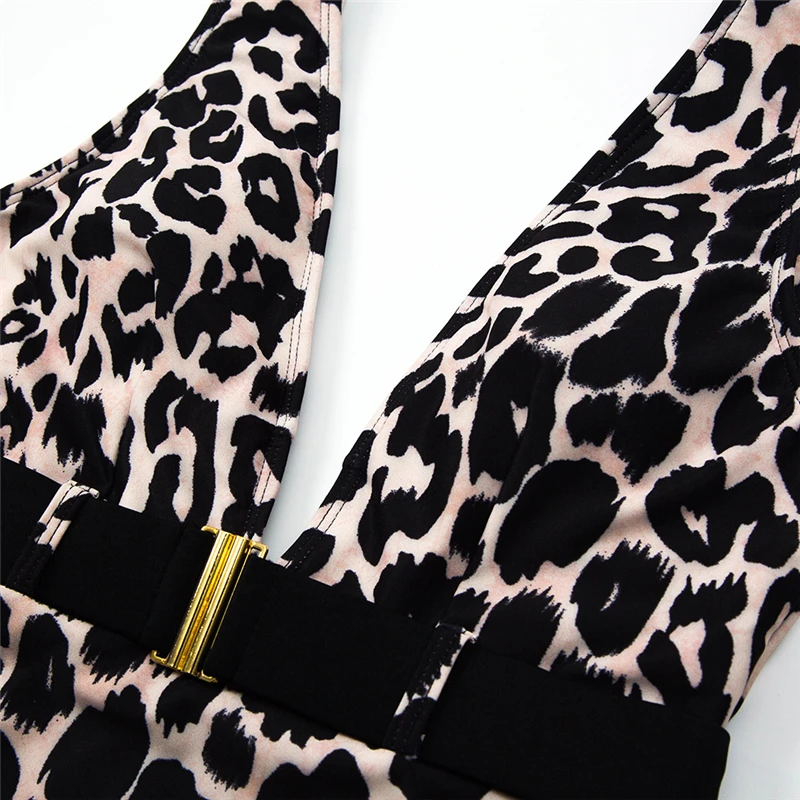 Новинка 2020 сексуальный купальник с V-образным вырезом женский леопардовым