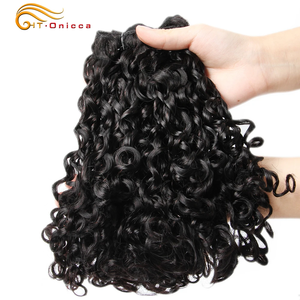 Перуанские Волосы remy с двойным нарисованным покрытием, 3 шт., накладные волосы Funmi, человеческие волосы Pissy Curl, накладные волосы для черных женщин