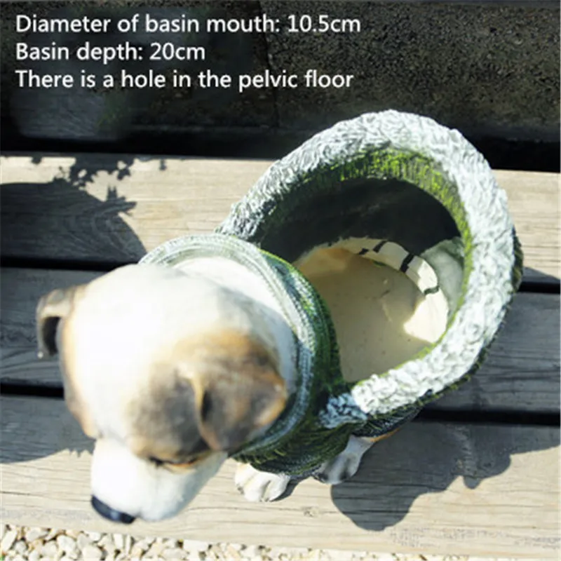 

BAO GUANG TA Cute Puppy Flower Pot Garden Statue Courtyard Decoration Balcony Outdoor Creative Resin Crafts Home Decor A2101
