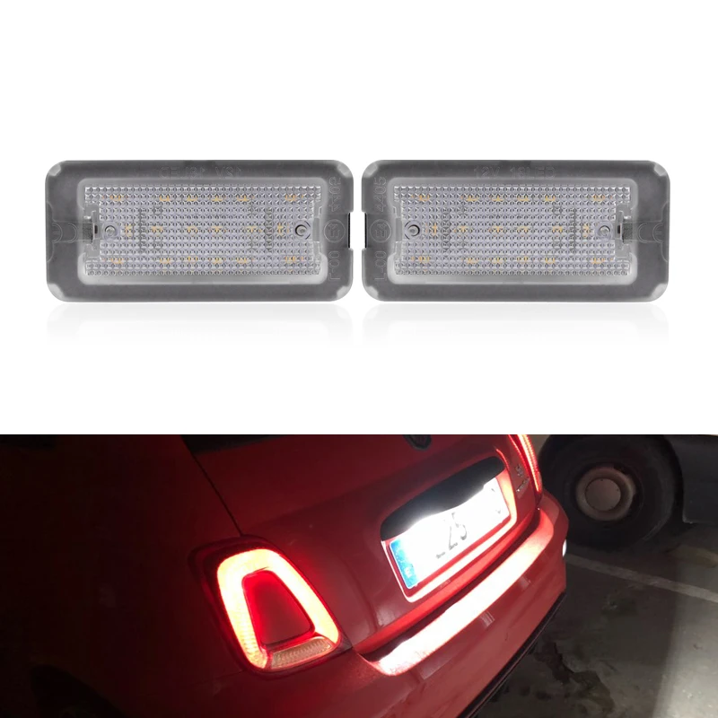 Светодиодные лампы для номерного знака Fiat 500 / Abarth 2 шт. без ошибок 2007 2008 2009 2010 2011 2012