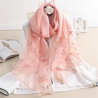 2020 new silk wool scarf embroidered women fashion shawls and wraps lady travel pashmina high quality winter scarves wholesale