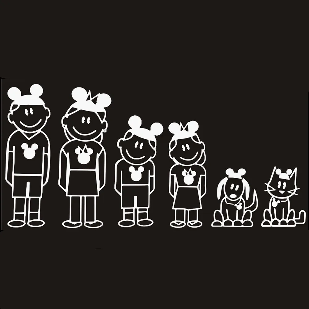 SLIVERYSEA мультфильм семья узор Личность Отражающая забавная фотография Автомобиль