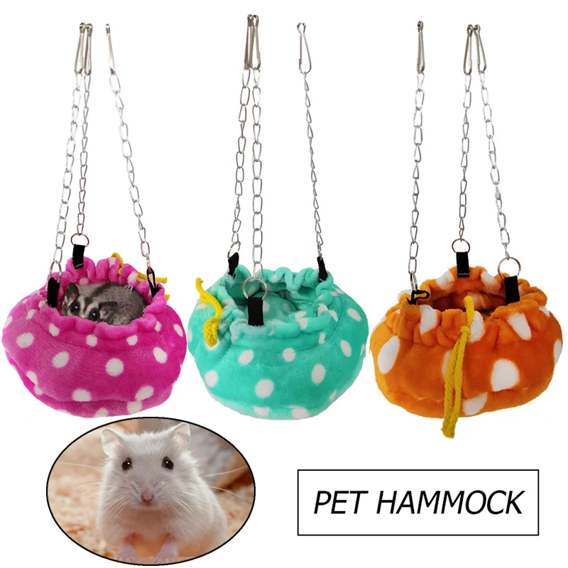 

Parrot Hamster Squirrel Cotton Cage Nest Hanging Swing Sleeping Bag Pumpkin Shape Hammock Suspended Plush Warm Small Animal Bed