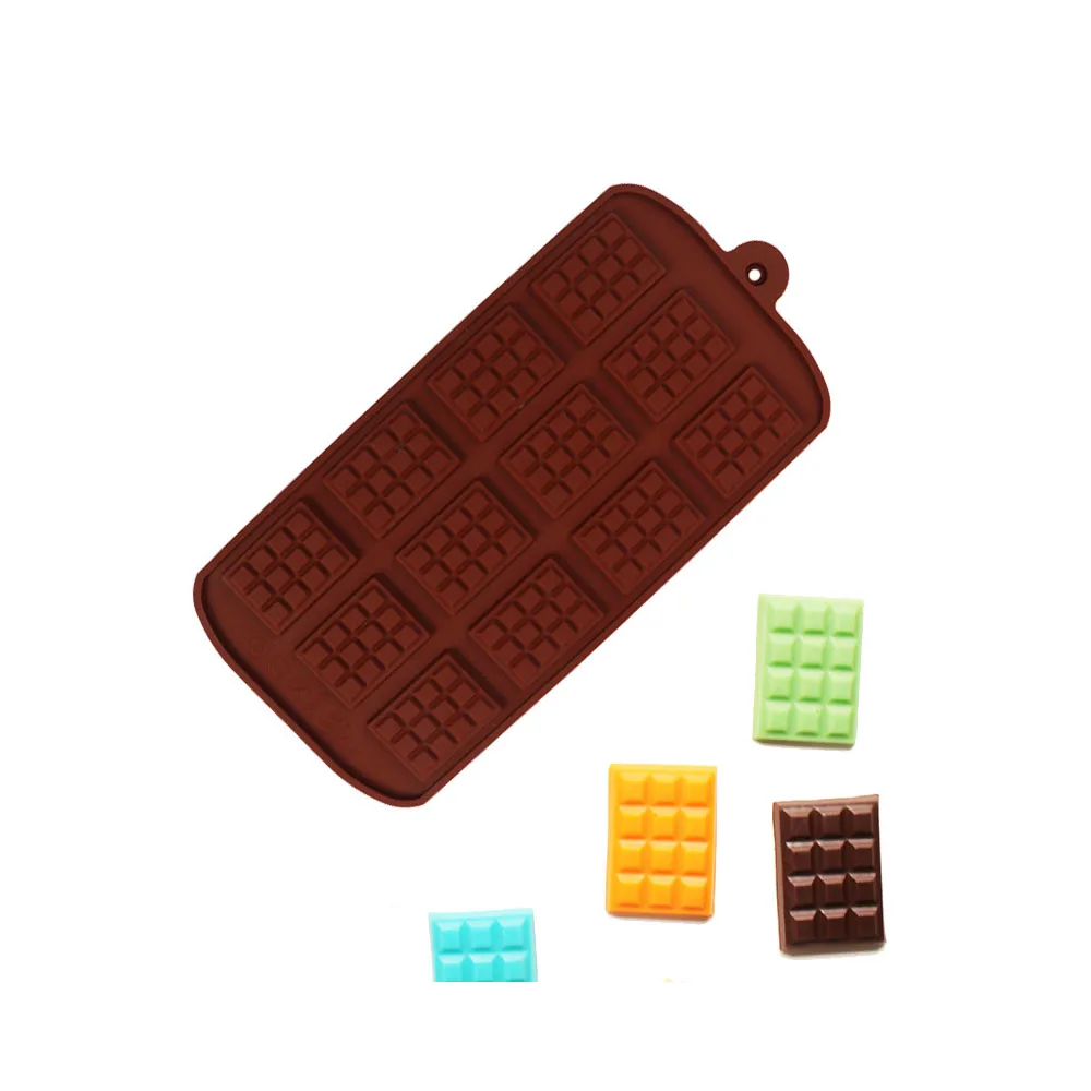 

12 Even Chocolate Mold Silicone Mold Fondant Waffles Molds DIY Candy Bar Mould Cake Decoration Tools Kitchen Baking Accessories