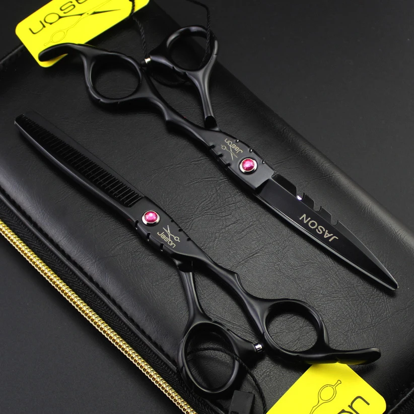 

Профессиональные ножницы Jason 440C для стрижки волос, парикмахерские Японские Ножницы 5,5 дюйма 6 дюймов, комплект сумок