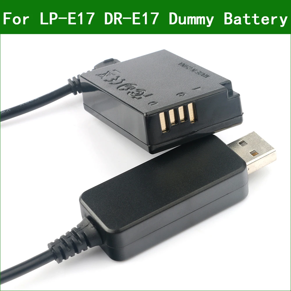 5V USB TO LP E17 LPE17 ACK-E17 DR-E17 Dummy Battery&DC Power Bank USB Cable for Canon EOS M3 M5 M6 M6 Mark2 ii ACKE17