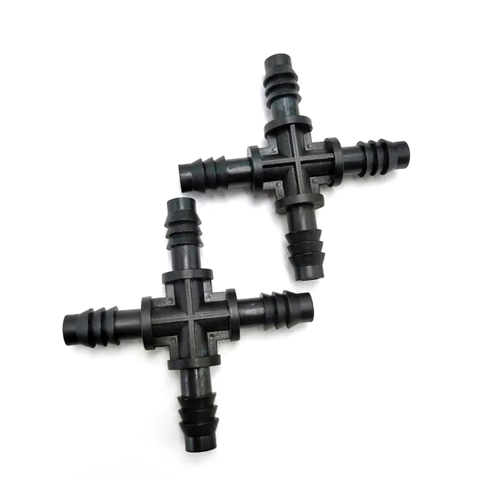 10 Pcs Micro Drip Irrigation Hose Barb all 8/11 mm Pipe Four Ways connector Used To irrigation Fitting IT068 | Дом и сад