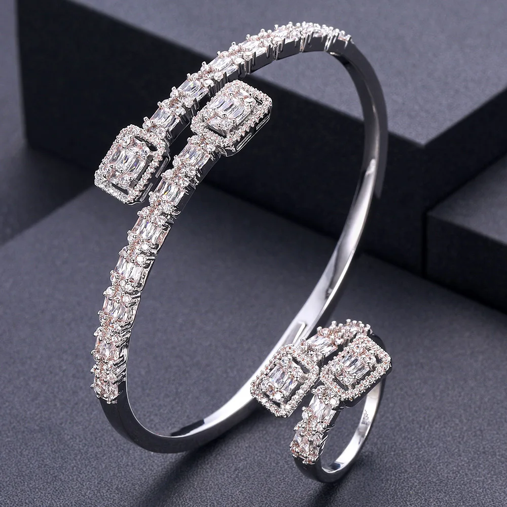 Jankelly на руку люксовый уникальный браслет кольцо Ювелирные наборы для женщин