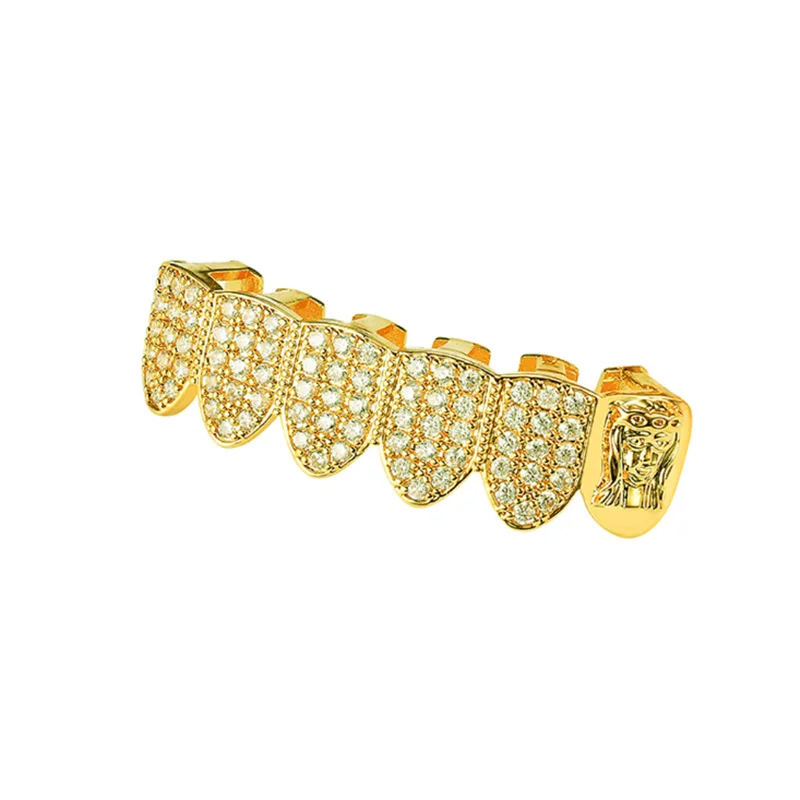 Хип-хоп Fang TeethGrillz микрозакрепка кубический циркон верхние зубные колпачки Рот