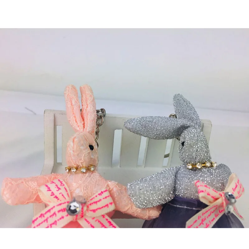 100 Pcs Kawaii Mini Pink Rabbit 11CM Soft Toy Cute Stuffed Animal Small Pendant Keychain For Child Phone Gift DTZ012 | Игрушки и хобби