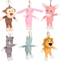cartoon cute striped rabbit monkey rhinoceros lion plush toy child comfort doll child doll pendant birthday gift 12 15 cm wj209