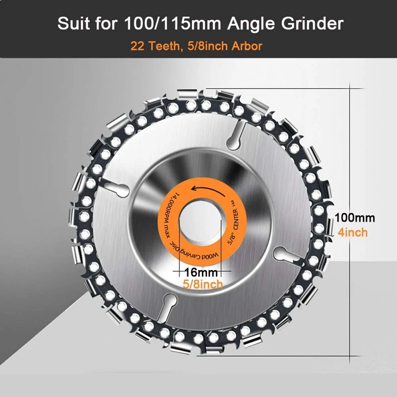 3 шт. резьба по дереву диска 4 дюйма 22 зубы Сталь цепная пила Лезвие угловая